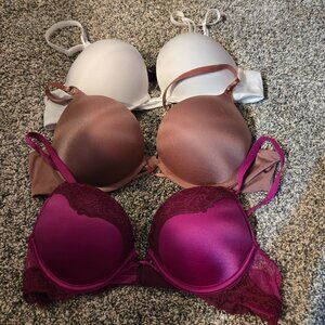 Lot of 3 Victoria's Secret Bombshell Plunge Push Up Bras 36A